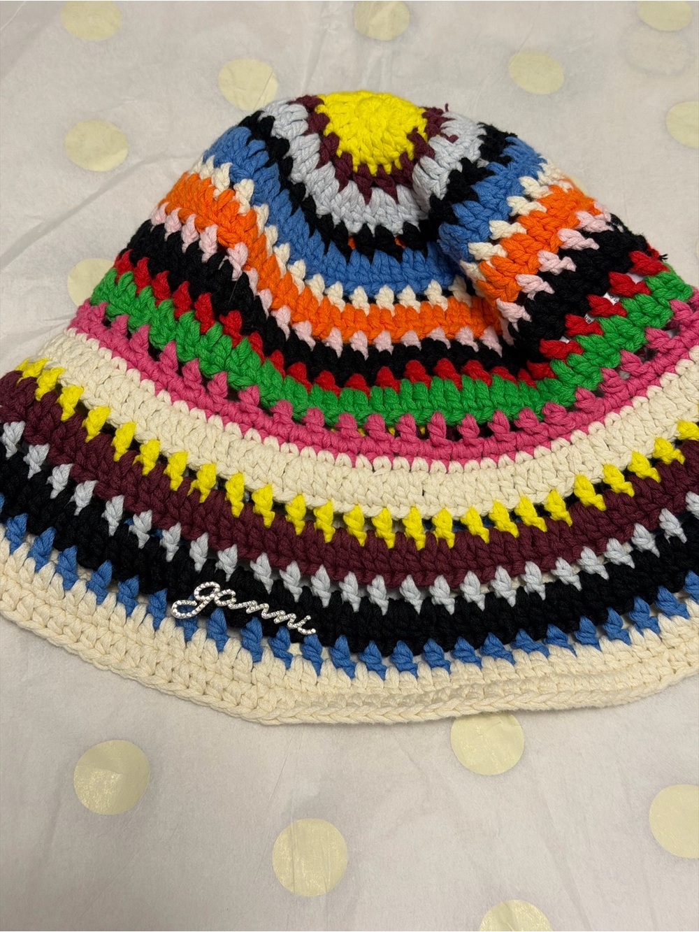 Ganni Multicolor Crochet Bucket Har